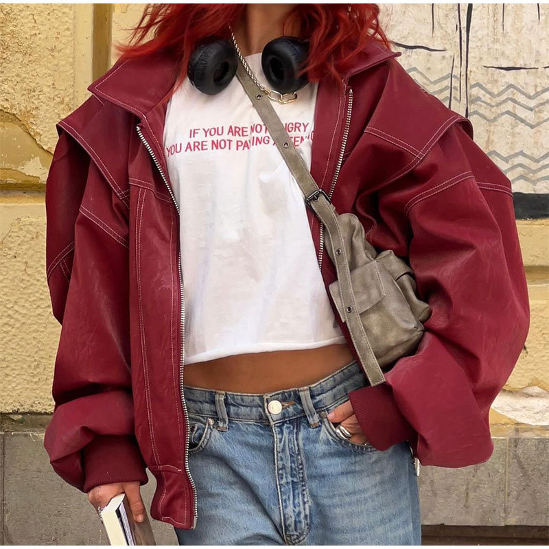 LYNN | Trendy imitatieleren jack