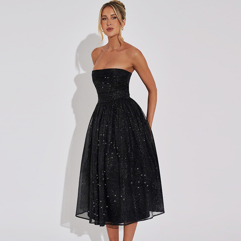MALOU Midi Dress - Gold Sparkle