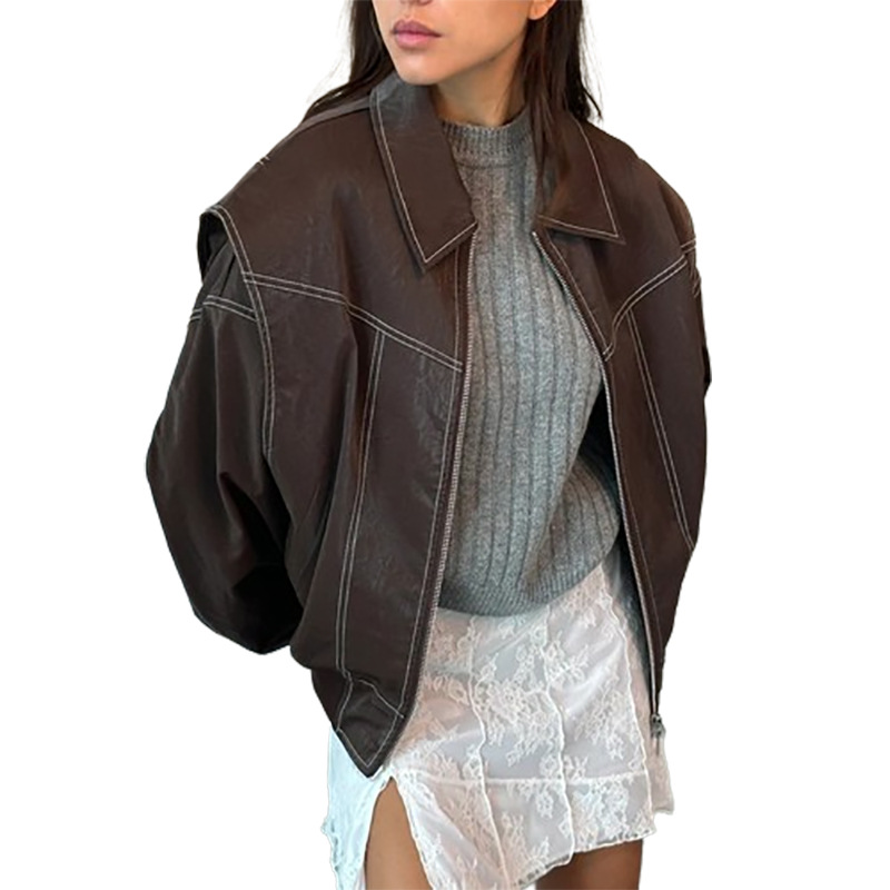 LYNN | Trendy imitatieleren jack
