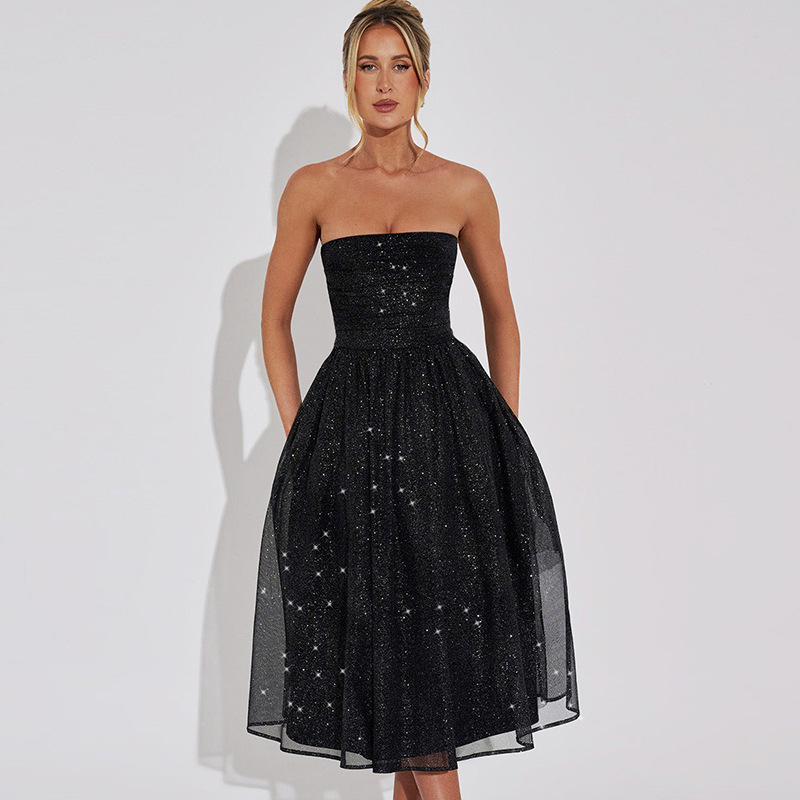 MALOU Midi Dress - Gold Sparkle