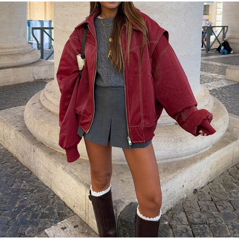 LYNN | Trendy imitatieleren jack