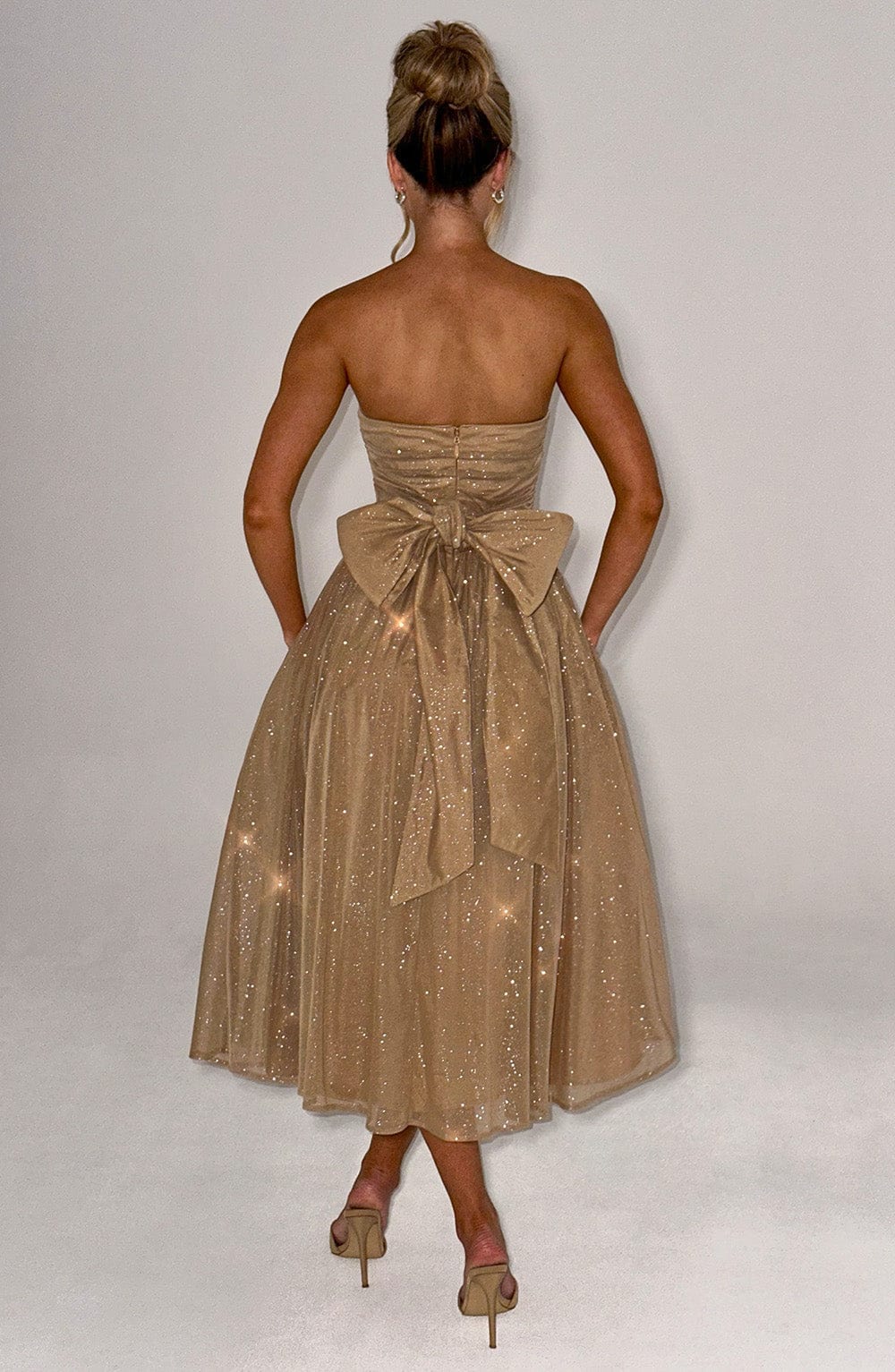 MALOU Midi Dress - Gold Sparkle