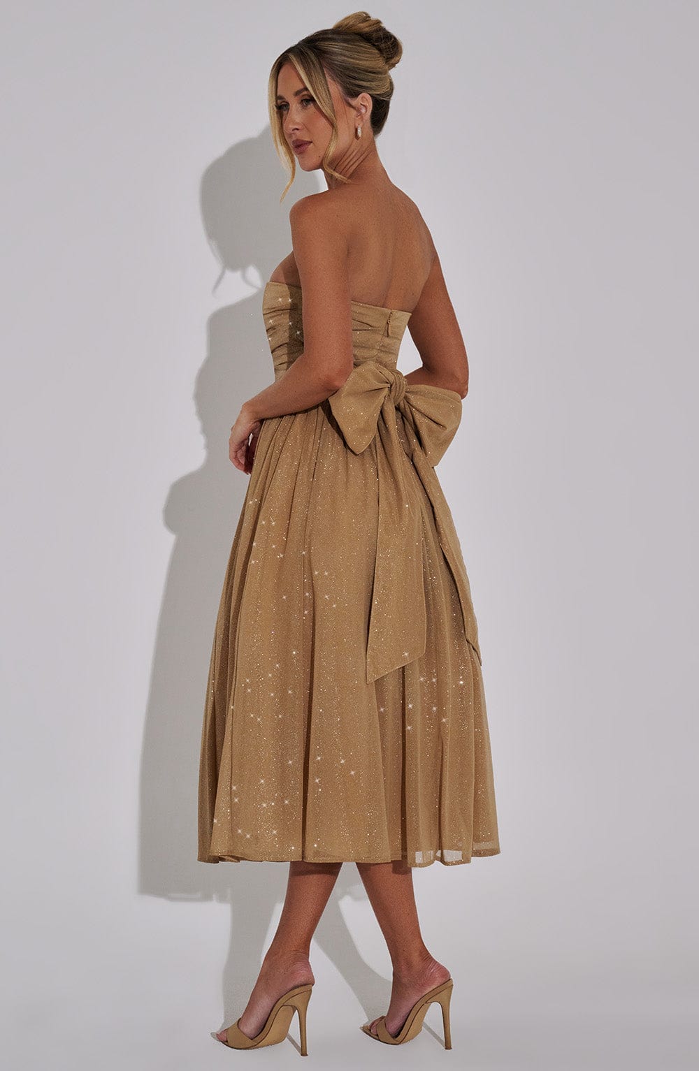 MALOU Midi Dress - Gold Sparkle