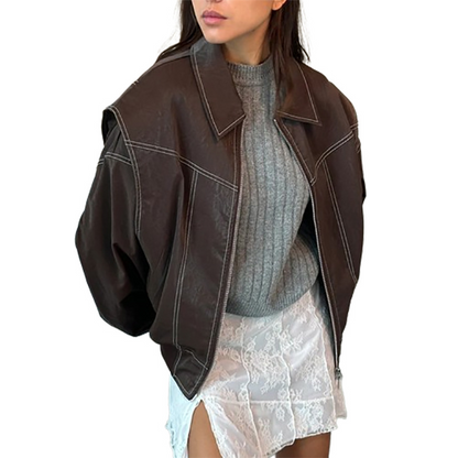 LYNN | Trendy imitatieleren jack